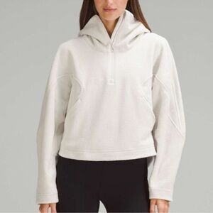 Lululemon Looped Terry Fleece Pullover half zip Hoodie Bone